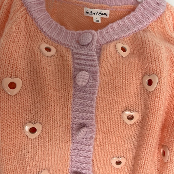 For Love & Lemon cropped Lovejoy cropped cardigan in peach - Picture 3 of 4